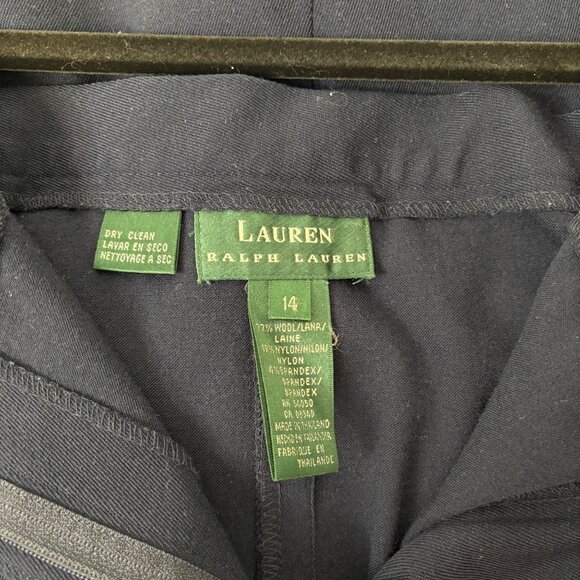 Ralph Lauren A-Line Navy Blue Vintage 77% Wool Equestrian Maxi Skirt Size 14 - Picture 11 of 12